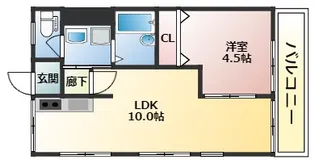 ラムール東二見【4階】の間取り