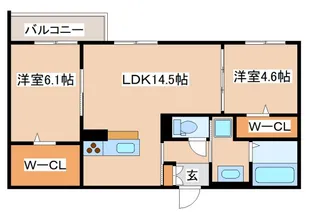 グランマーリエ松野通【302号室】の間取り