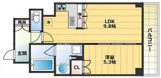 リーガル神戸三宮Ⅱ【11階】の間取り