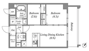 兵庫県神戸市東灘区青木2丁目【マンション】の間取り