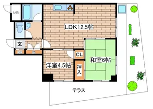 兵庫県神戸市東灘区本山中町1丁目【マンション】の間取り