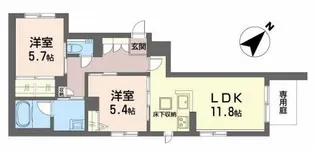 シャーメゾンガーデンズ本庄【102号室】の間取り