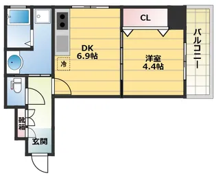 ライオンズマンション三宮東【2階】の間取り