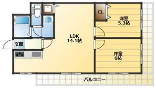 兵庫県神戸市東灘区田中町1丁目【マンション】の間取り