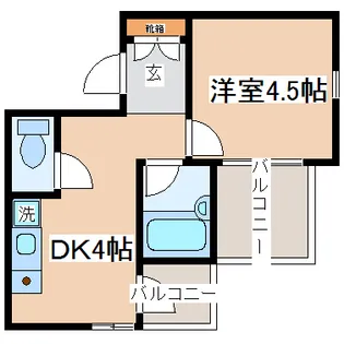 アメニティ東神戸【4階】の間取り