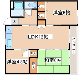 矢元台住宅【3階】の間取り