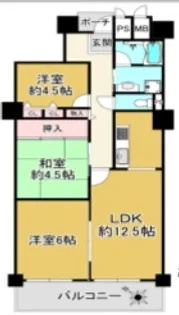 パームスクエアジェームズ山【12階】の間取り