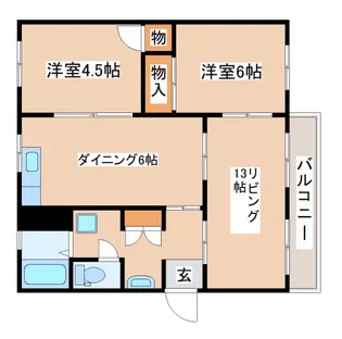 白川台住宅10号棟【203号室】の間取り