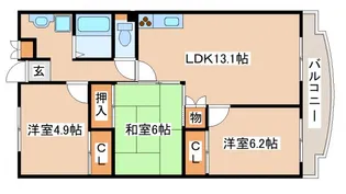 ロイヤル野田【206号室】の間取り