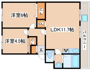 マンションシャトー【1階】の間取り