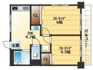 シティハイツ二宮【2階】の間取り