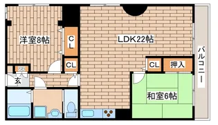 諏訪山スカイハイツ【7階】の間取り