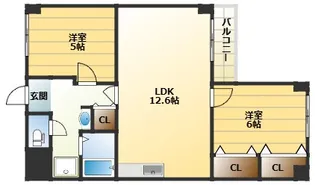 ユニーブル六甲【3階】の間取り