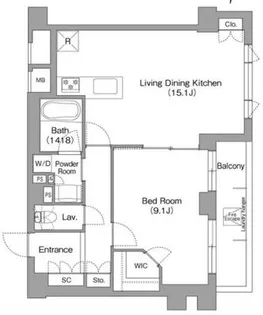 ミレーネ神戸住吉本町【2階】の間取り