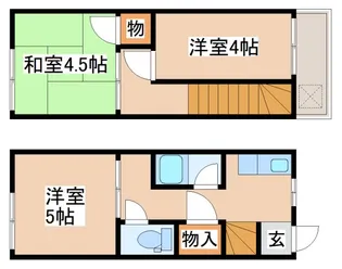 兵庫県神戸市兵庫区東山町1丁目【テラスハウス】の間取り