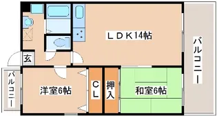 オーシャンビュー江井ヶ島【3階】の間取り