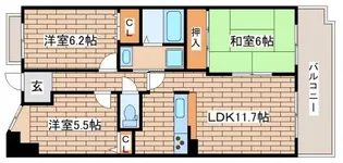 グレ−シィ須磨アルテピアⅢ番街1期棟【9階】の間取り
