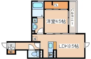 セジュール下山手通【2階】の間取り