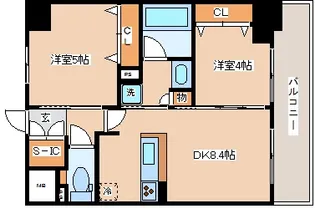 エステムプラザ神戸大開通ルミナス【7階】の間取り