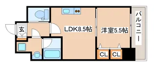 プレジオ神戸WEST【305号室】の間取り