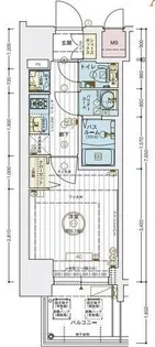 エステムコート神戸グランスタイル【1309号室】の間取り
