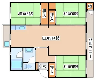 須磨一ノ谷グリーンハイツK棟【403号室】の間取り