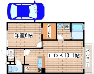 ガーデンコート車【1階】の間取り