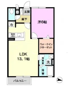 ガーデンコート車【1階】の間取り