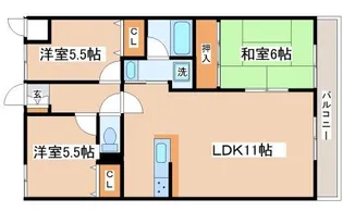 エアリーコート上高丸【104号室】の間取り