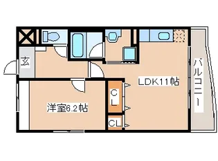 ボヌール有瀬【1階】の間取り