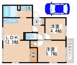 スカイヴィレッジ【P202号室】の間取り
