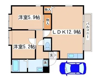 スカイヴィレッジ【K201号室】の間取り