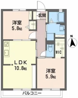 メゾン福田【C202号室】の間取り