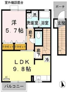 ラフィーネ林Ⅲ【2階】の間取り