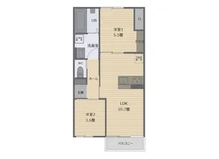 ビタミンテラス明石大久保【303号室】の間取り