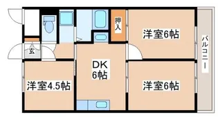 多聞ニューハイツ【3階】の間取り