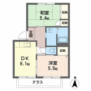 ヒルトップコート【102号室】の間取り