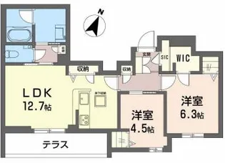 シャーメゾンエフフィールド【1階】の間取り