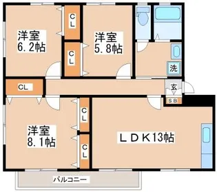 マグノリア・コート【102号室】の間取り