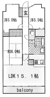 ラウムズ垂水【707号室】の間取り