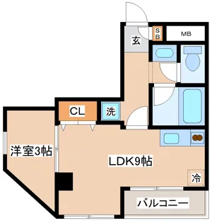 カーサ・デラルベーロ神戸【301号室】の間取り
