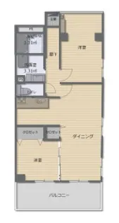 上高丸コーポラス【401号室】の間取り