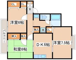 クレール名谷【1階】の間取り