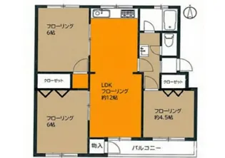 神陵台東住宅47号棟【4階】の間取り