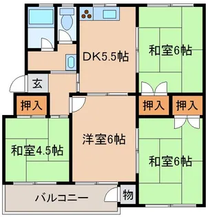 白川台南住宅3号棟【502号室】の間取り