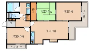 ときわ西山ハイツ【301号室】の間取り