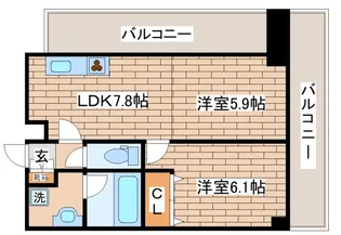 ロイヤルヒル神戸三ノ宮Ⅱ【13階】の間取り
