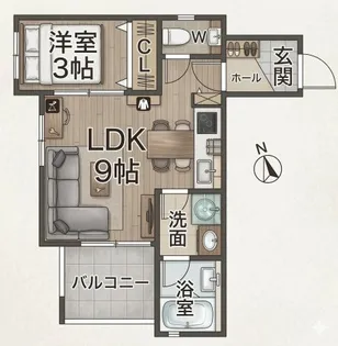 トラスティ野田通【2階】の間取り