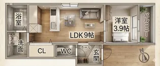 トラスティ野田通【2階】の間取り