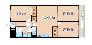 南白川台ハイツ【4階】の間取り
